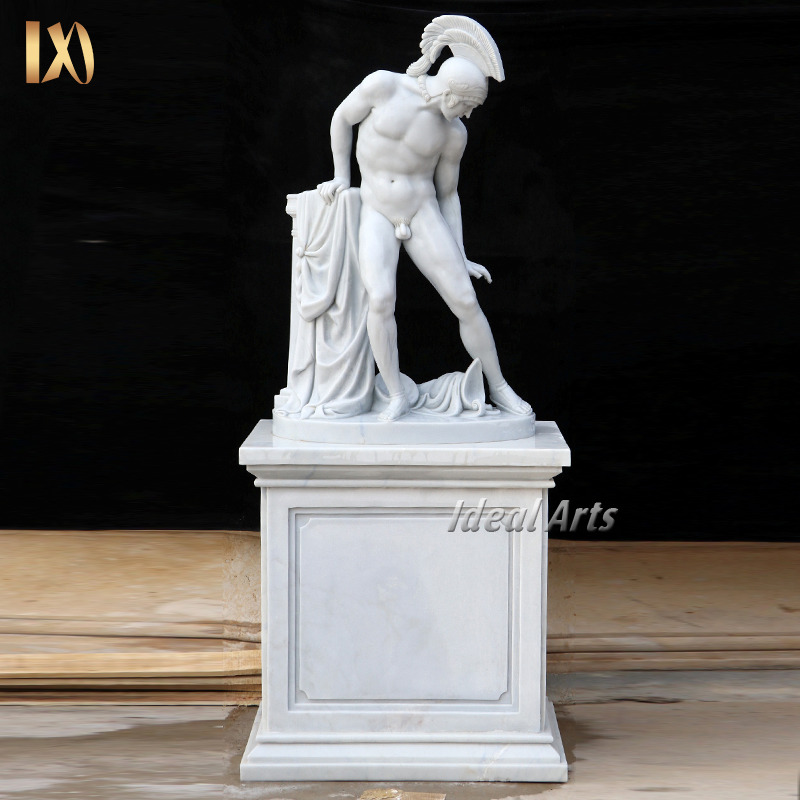 Carving Antique Soldier Stone Marble Nude Greek Man Statues <a href='/white-marble-achilles-sculpture/'>White Marble Achilles Sculpture</a> For Sale