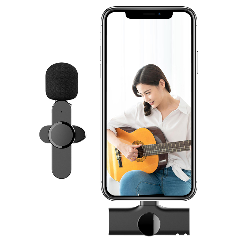 Factory-Made Wireless Lavalier Mic for iPhone 12-11-7-8-XS-XR, Ideal for Live Streaming, Vlogging & Recording
