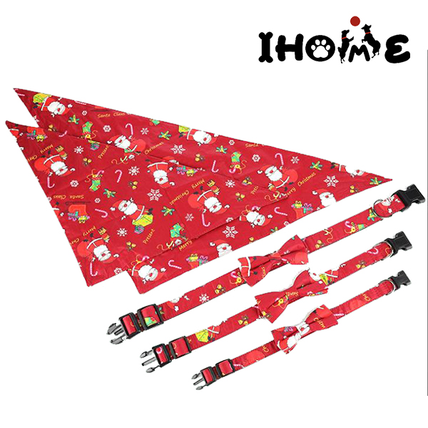 New pet products set bow collar triangle saliva towel scarf cat and dog general Christmas