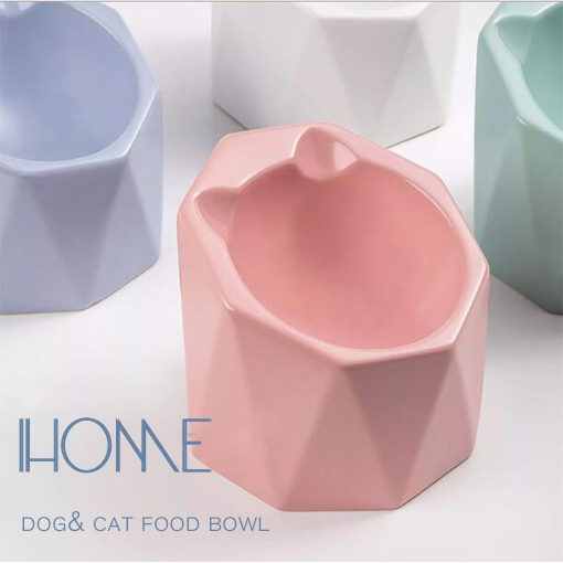 Ceramic pet bowl, geometric pet bowl, solid color pet bowl, beautiful pet bowl, simple pet bowl