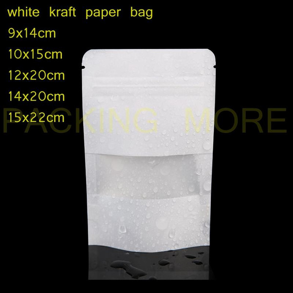 100Pcs Pack 8x4.75x10 inch Medium White <a href='/kraft-paper-bag/'>Kraft <a href='/paper-bag/'>Paper Bag</a></a>s with Handles  Cyburthur Stores