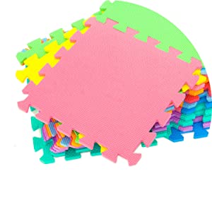 Easy assemble, colorful, red, green, pink, yellow, blue, orange, sky, purple, textured, eva, foam