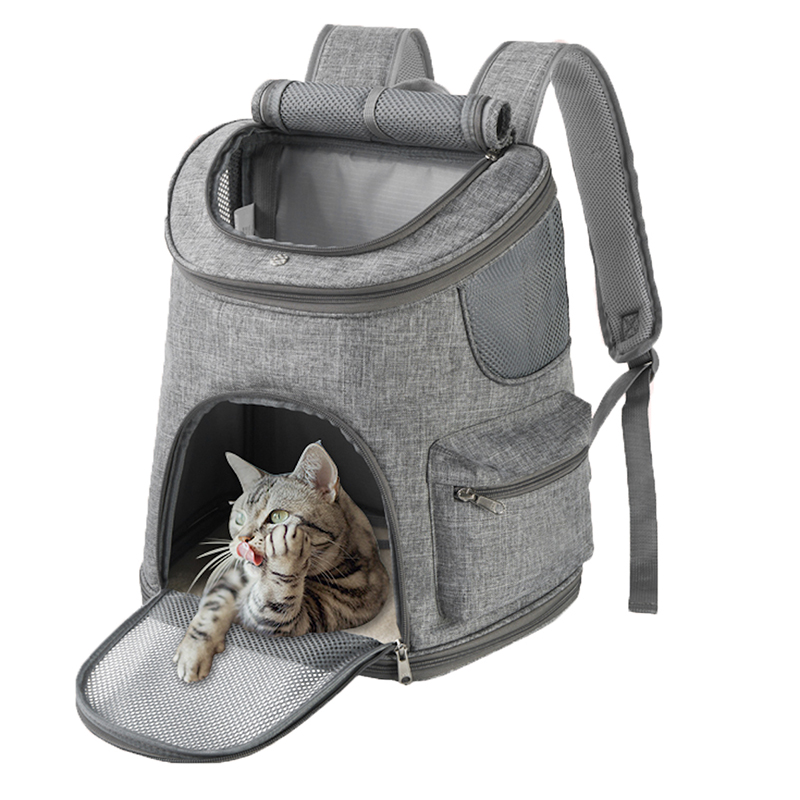 Foldable China Wholesale Pet Backpack Durable Pet <a href='/carrier-bag/'>Carrier Bag</a>s Made from Oxford Fabric for Travel Hiking Walking