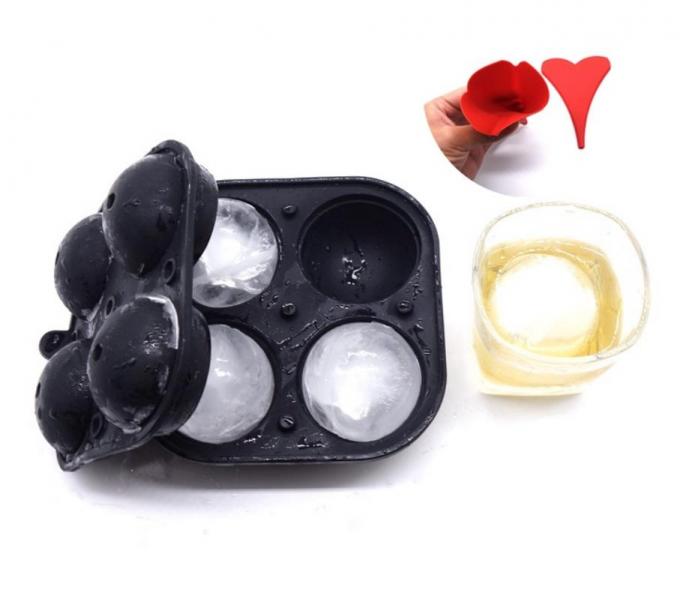 Mini Diy Silicone Ice Ball Molds Set Round Shape 5.6CM Diameter For Drinks