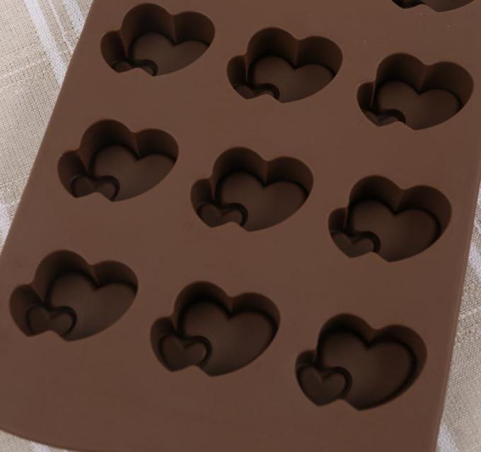 Heart Shaped Cookie Silicone Chocolate Molds Easy Filling Dishwasher Safe