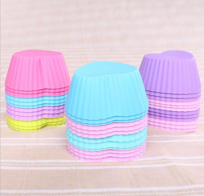 Colorful Muffin Silicone Muffin Cups Tray Anti Bacteria 6.8*5*3cm