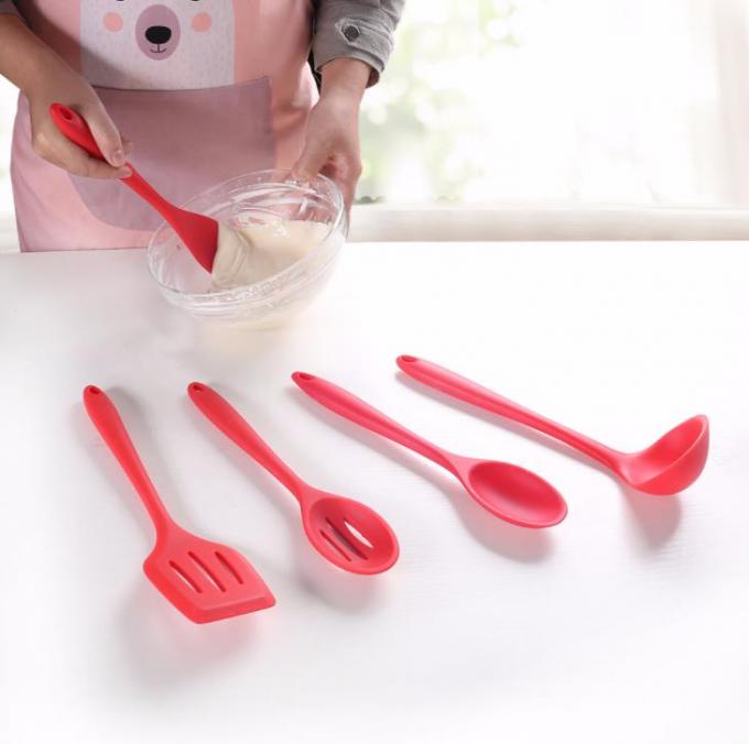 Food Grade Red color  Silicone Cooking Kitchen Tools Sets 5 different styles