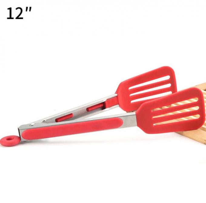 Slotted Turner Silicone Kitchen Items Custom Logo Printable Spatula Tong