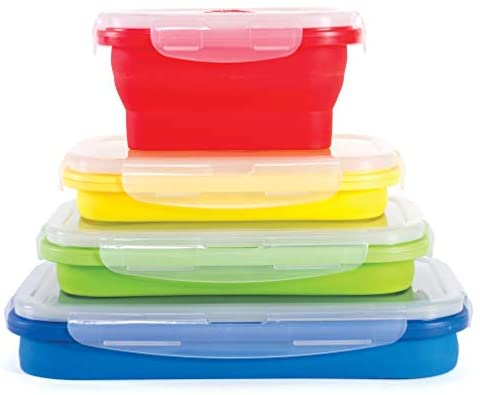 Silicone Collapsible Food Storage Containers - Set of 4 - Living In Beauty