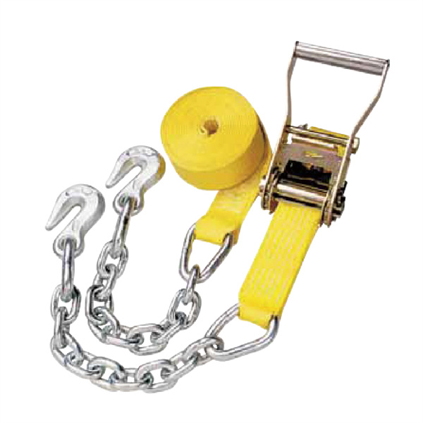 Factory-Direct 2”Wide Handle Ratchet Tie Down Straps With Chain <a href='/hook/'>Hook</a> for Secure Cargo Transport