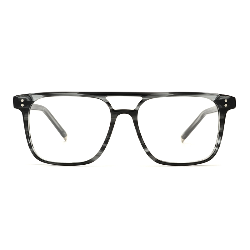 2022 1744 new trendy big size frame glasses double bars <a href='/acetate-frame/'>a<a href='/cetate-frame/'>cetate frame</a></a> <a href='/classic/'>classic</a> gentleman optical eyewear-cc