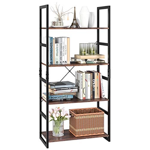 Tribesigns Solid Wood 5-Tier Corner Shelf, 71 Inch Tall Corner Bookshelf Etagere Bookcase Display Rack for Living Room Small Space