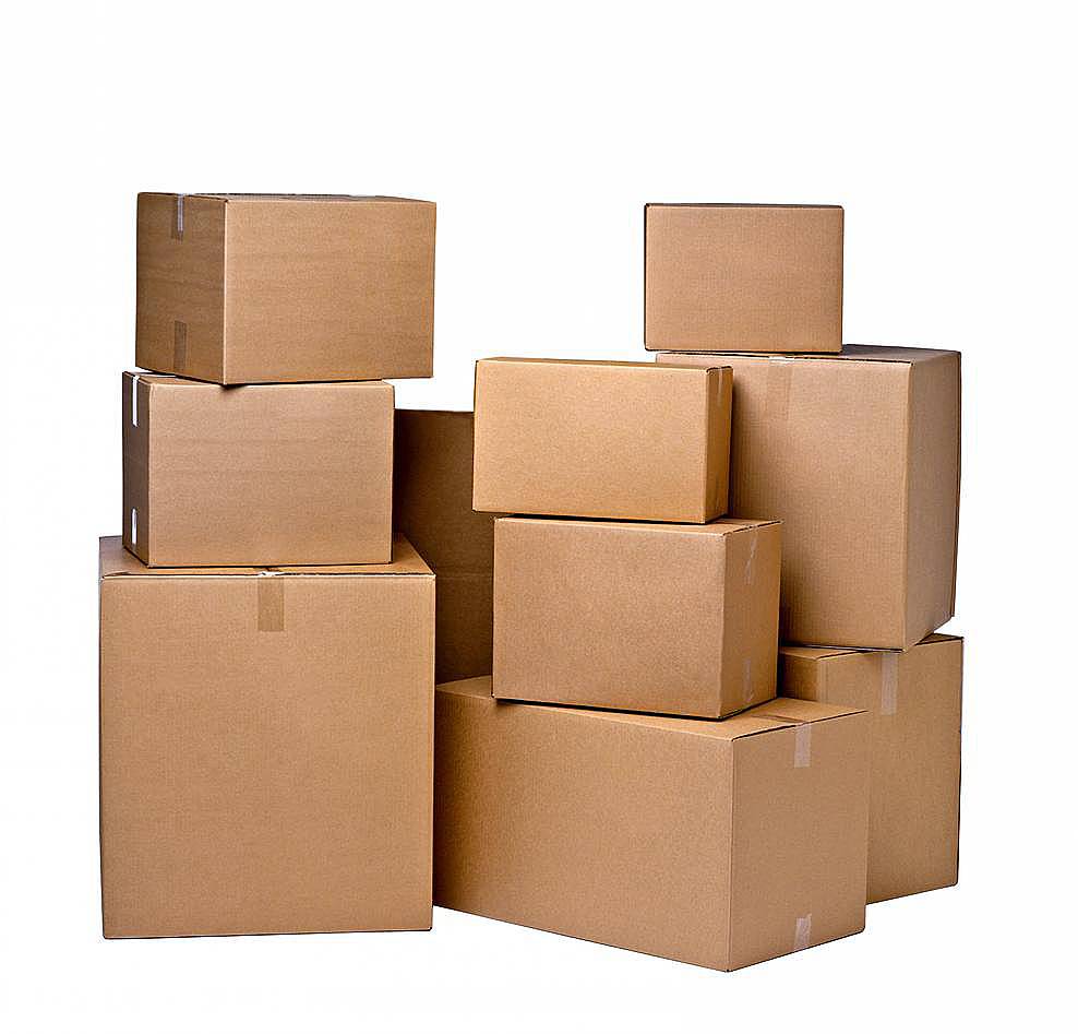 cardboard boxes isolated