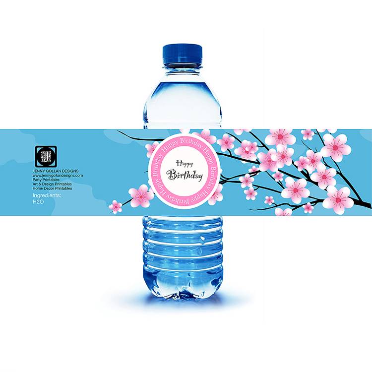 cherryblossomwaterbottlelabel