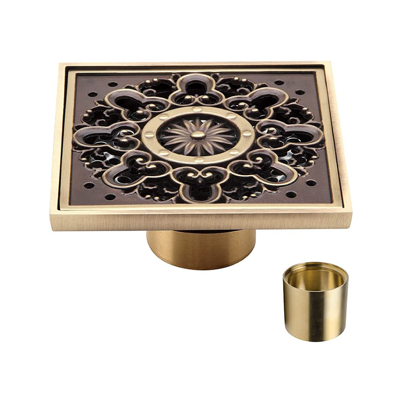 Factory Direct: High-quality Brass Bathroom Floor <a href='/drain/'>Drain</a> - Square Shower Sink Drain