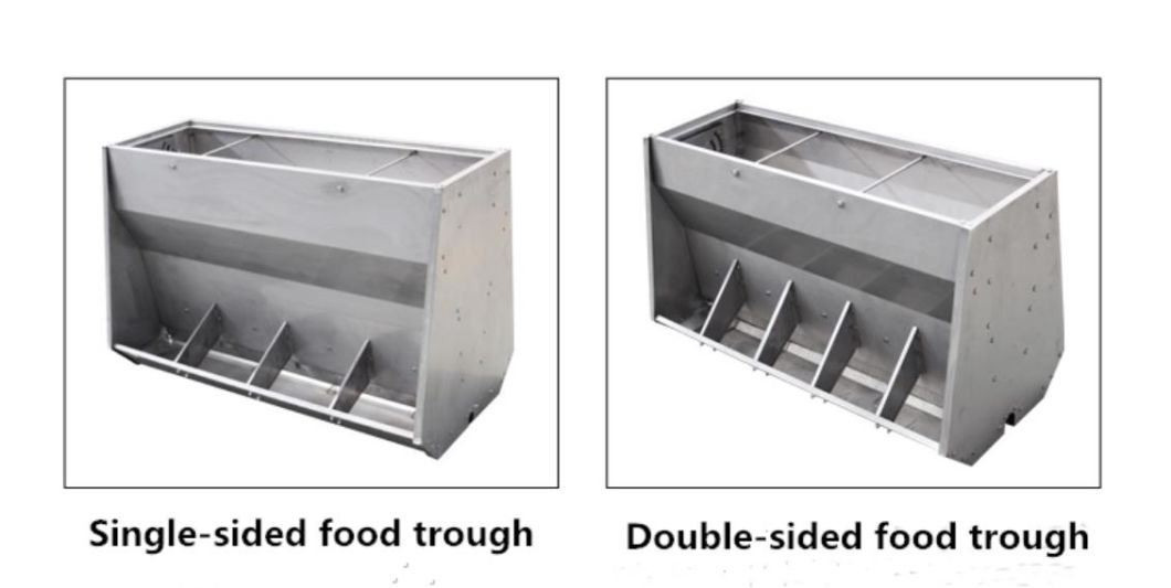 Automatic Stainless Steel Pig Double Sided Feeder Swine Hay Feed Trough Hog Livestock Farm Poultry Agricultural Feeding Equipment