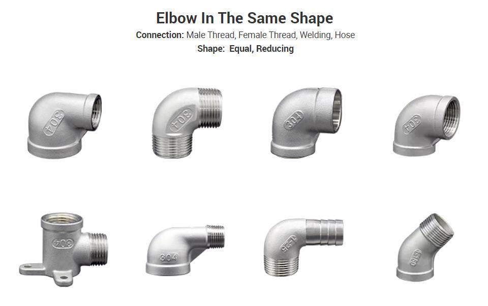 Junya Factory Direct Thread Casting Stainless Steel Pipe Fitting 90 Degree Stationary Street Elbow Plumbing Materials