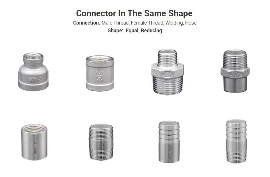 Junya OEM Service Stainless Steel Reducing Tee 304 316 Bsp NPT G BSPT Female Thread Casting Pipe Fitting Connector Plumbing Materials