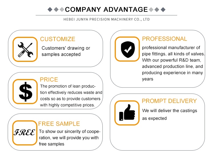 OEM Junya Customized Stainless Steel Investment Casting or Vehicle, Agriculture Machine, Construction Machine, Transportation Equipment, Valve and Pump System