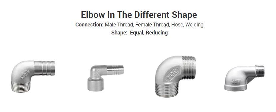 Junya Brand Precision Casting Stainless Steel 304 316 Male Thread Hose Nipple Elbow Joint Pipe Fitting Used in Bathroom Toilet Kitchen Plumbing Accessories