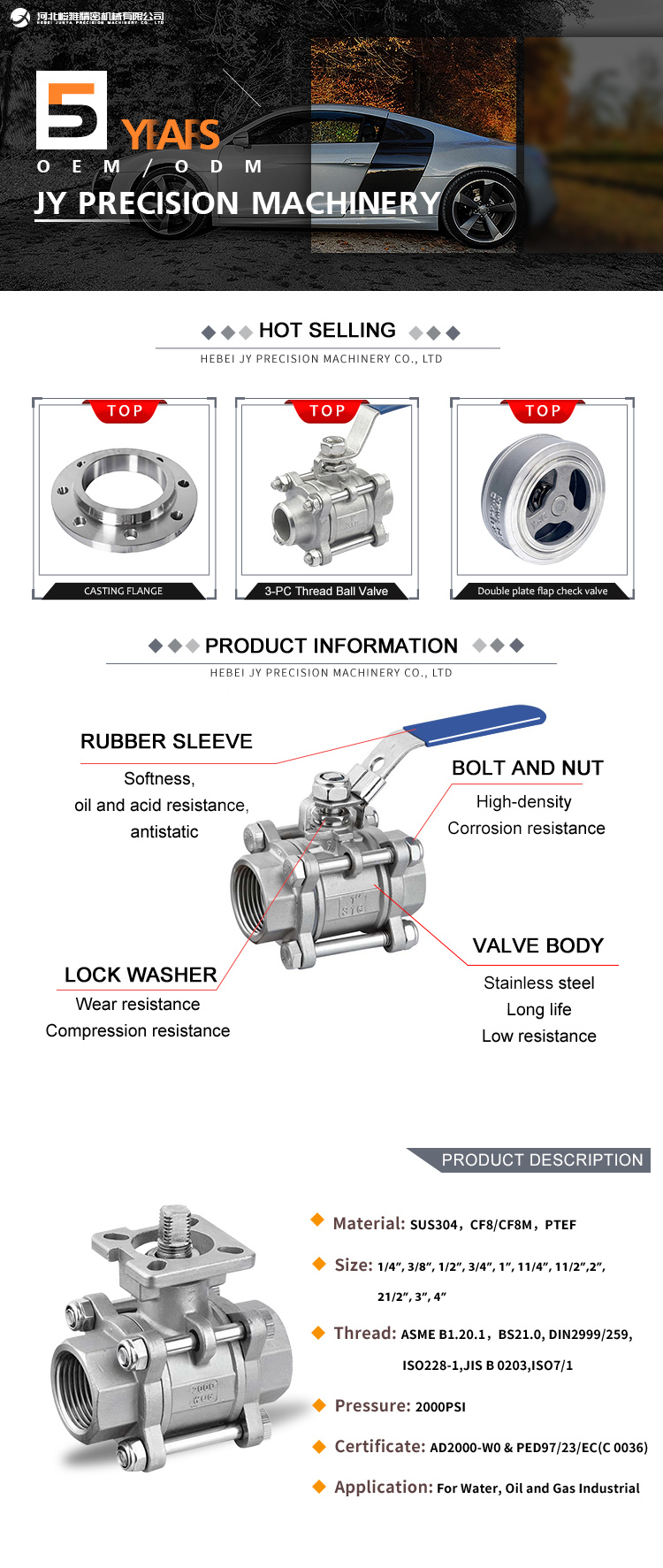 Investment Casting Factory Directly Supply Good Quality Stainless Steel 304/316 Check Valve for Pipe Fitting Parts Lost Wax Casting