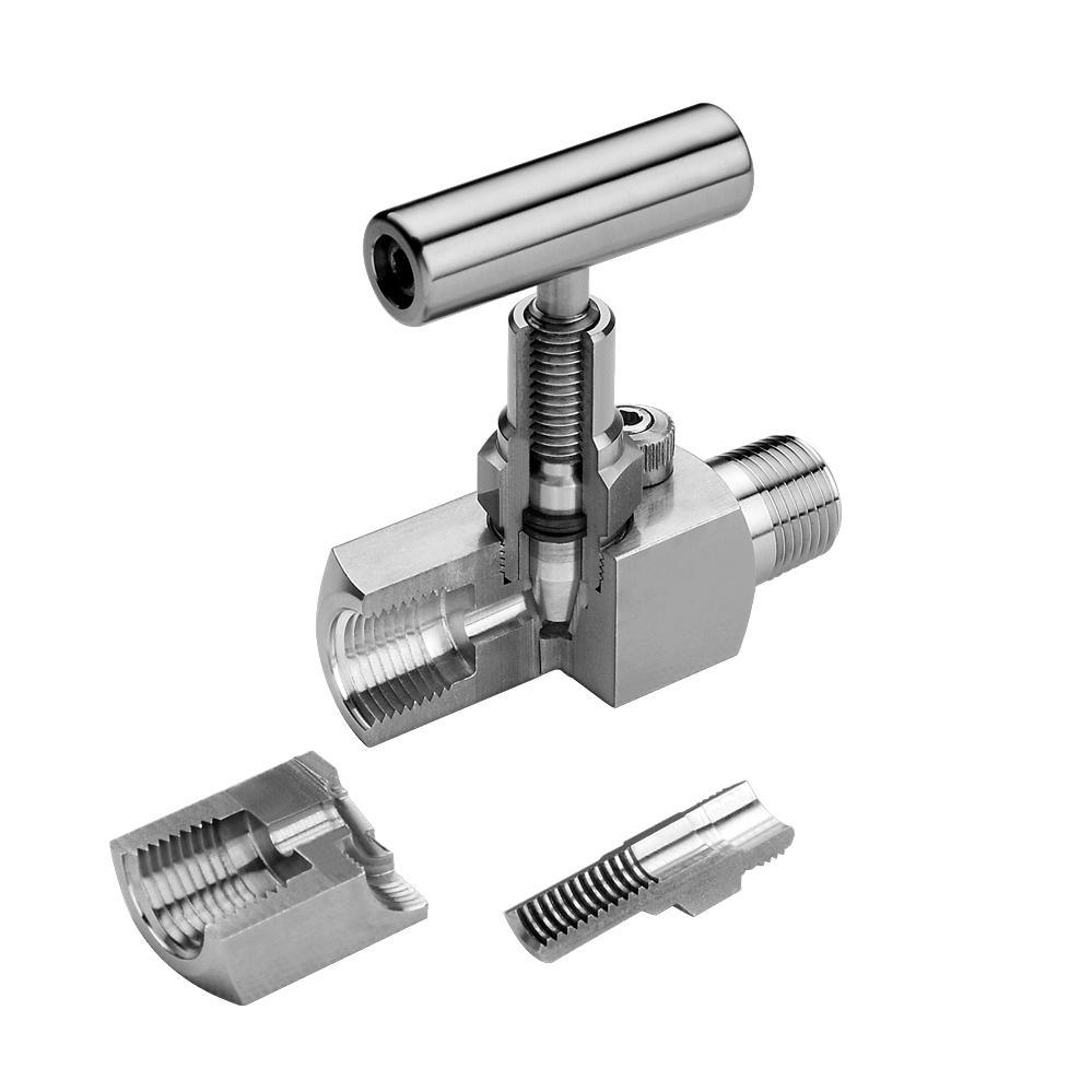 ANSI/DIN/JIS Standard Stainless Steel 1/2 NPT Thread Needle Valve/ Micro High Pressure 6000psi Metering Valve 304 316 Customized Needle Valve