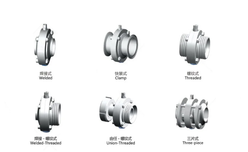 SS304 SS316L High Quality Clamped Stainless Steel Sanitary Manual Butterfly Valve Multi-Position Handle Hygienic Grade Tc Butterfly Valve Lever Type