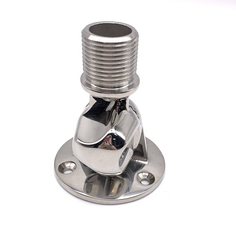 OEM Suppiler Marine Boat Ship Heavy Duty Stainless Steel SS316 Antenna Mount Base Thread Screw Type GPS Fixed Antenna Base Adjustable Construction Hardware