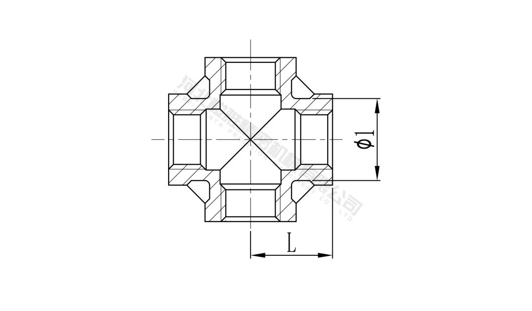 Customized NPT/DIN Female Threaded Investment Casting Stainless Steel Pipe Fitting 4-Way Cross Equal Cross/Union Cross/ Reducing Cross/Joint Cross for Plumbing