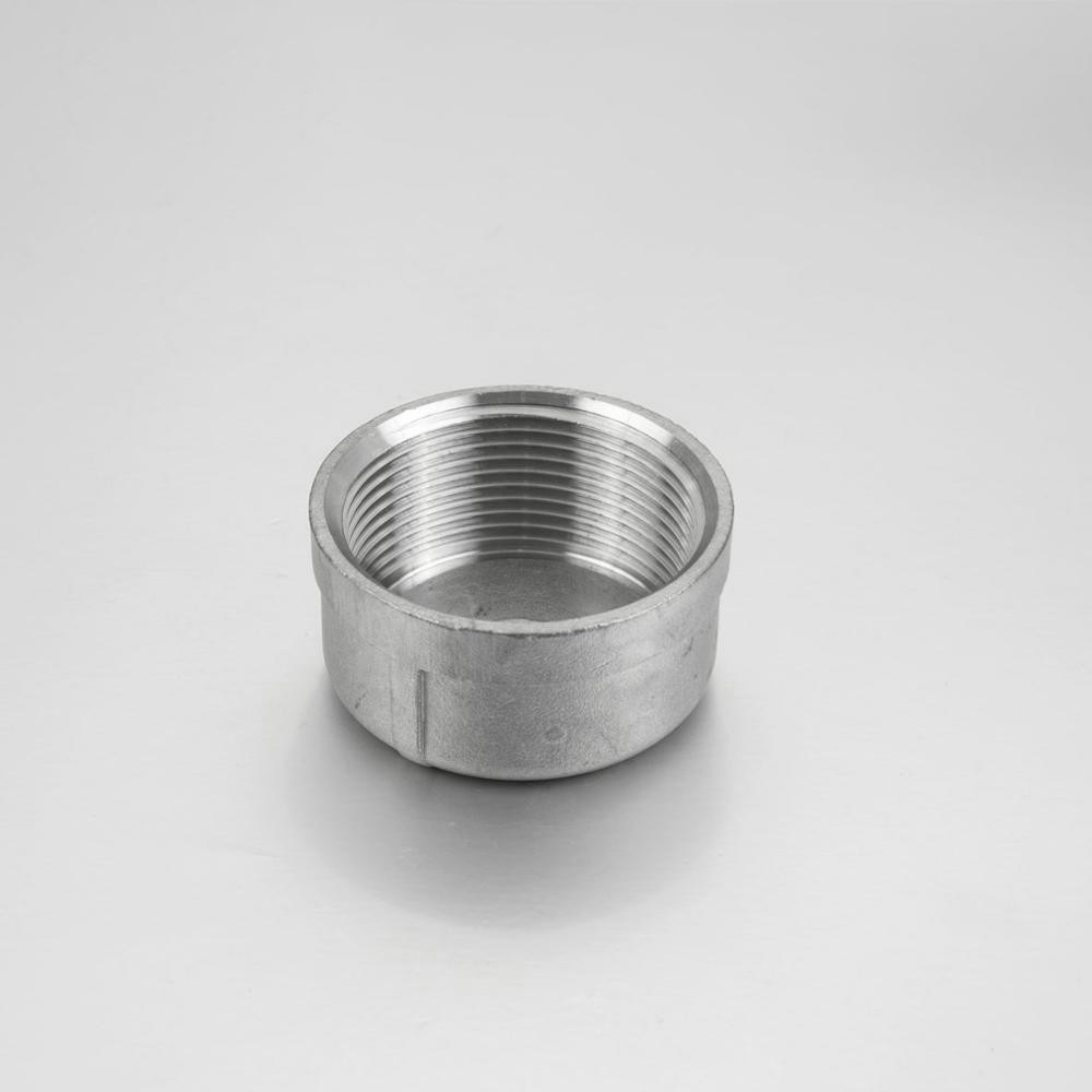 Lost Wax Casting Stainless Steel Metal Female Threaded Fitting Screwed Round Cap Pipe Fitting for Valve Accessories Investment Casting