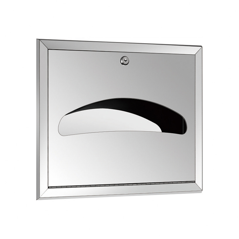 Recessed wall mounted SUS304 <a href='/stainless-steel/'>stainless steel</a> hotel public bathroom folded toilet seat cover paper holder dispenser