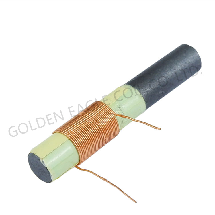 Custom High Frequency Round Ferrite Rod Coil Sensor <a href='/antenna-coil/'>Antenna Coil</a> for GPS Tracking