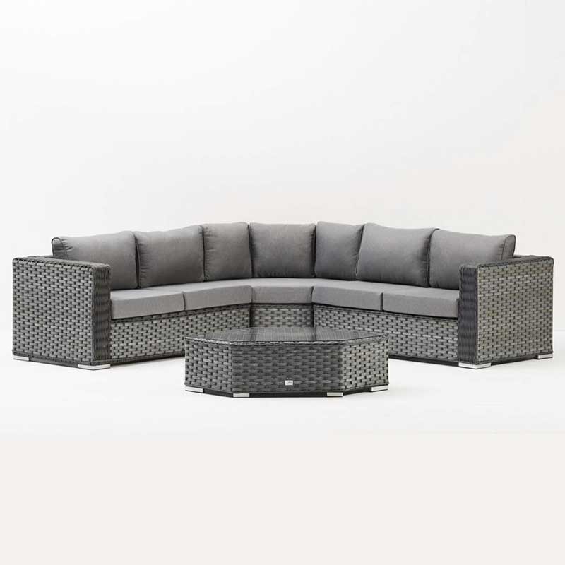 Shop Direct from Our Outdoor Furniture Factory - Garden L-Shape Lounge Sectional Set with Irregular Form <a href='/coffee-table/'>Coffee Table</a>