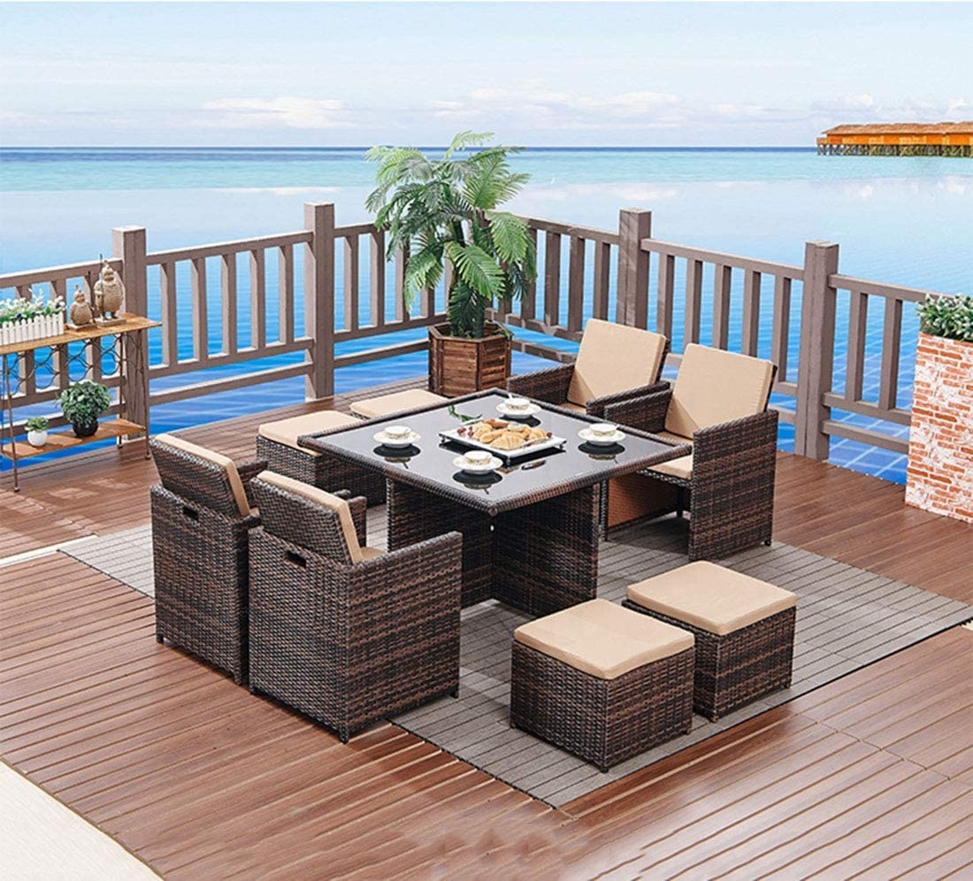 Kaixing Design - Factory Direct 9pc Rattan Outdoor Sofa Set | Perfect for 8 Person Gatherings