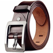 3.3cm Wide Vintage Brown belt for jeans Pin Belt Slim Narrow leather belts Men's Women Male Fashion Wild Cowboy Leather Strap Men's Belts