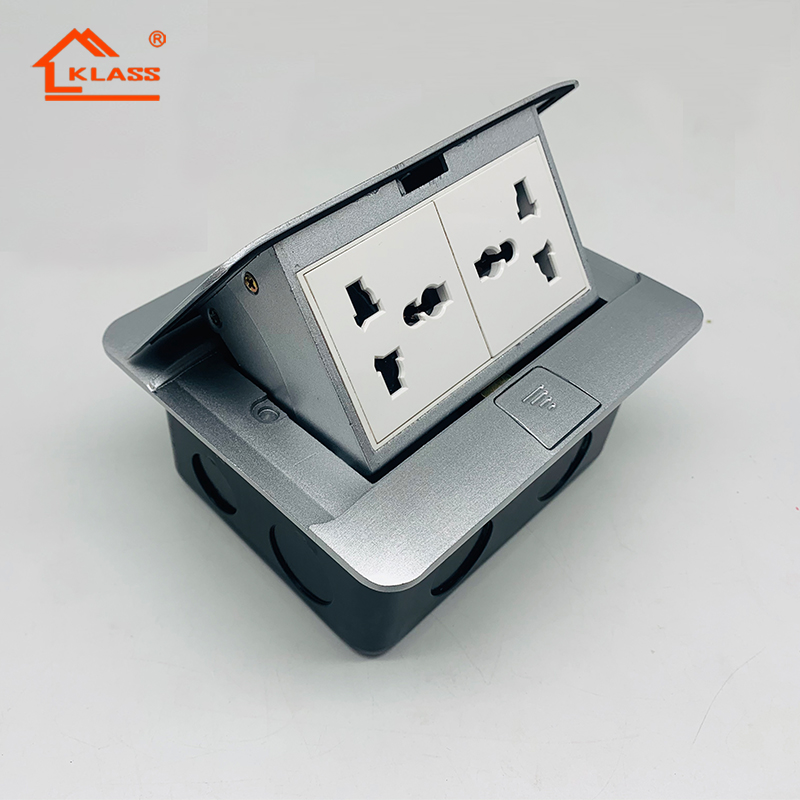 Premium Factory-Made Aluminum Alloy Panel Universal 6 Hole 2 Way Pop Up <a href='/floor-socket/'>Floor Socket</a>