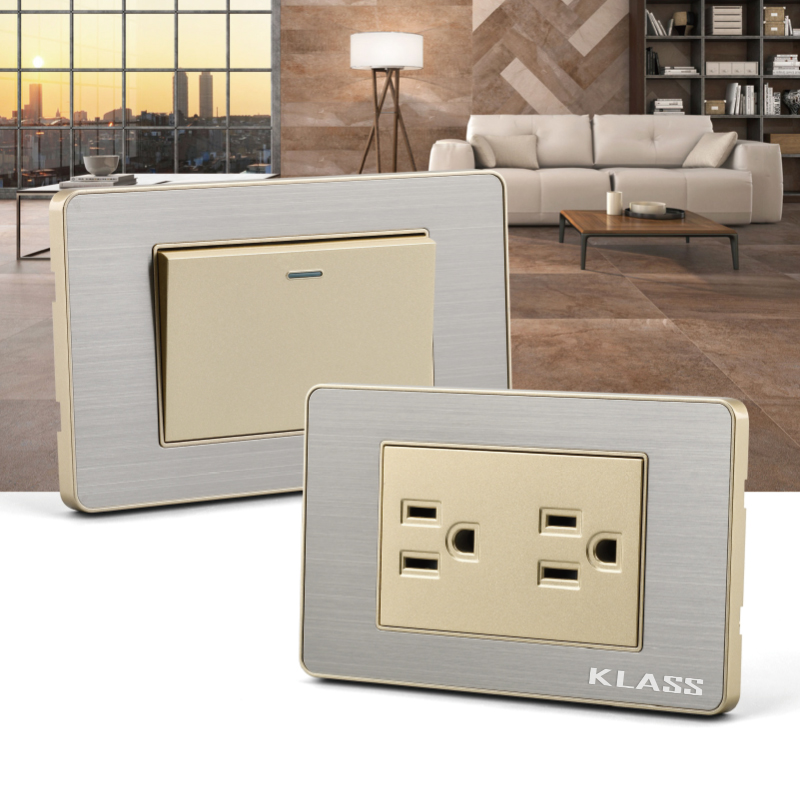 Factory Direct: One Gang Two Way Wall Push Button Light Switch for <a href='/home-lighting/'>Home Lighting</a> in Wooden Color - Long-lasting, Stylish & Easy Installation