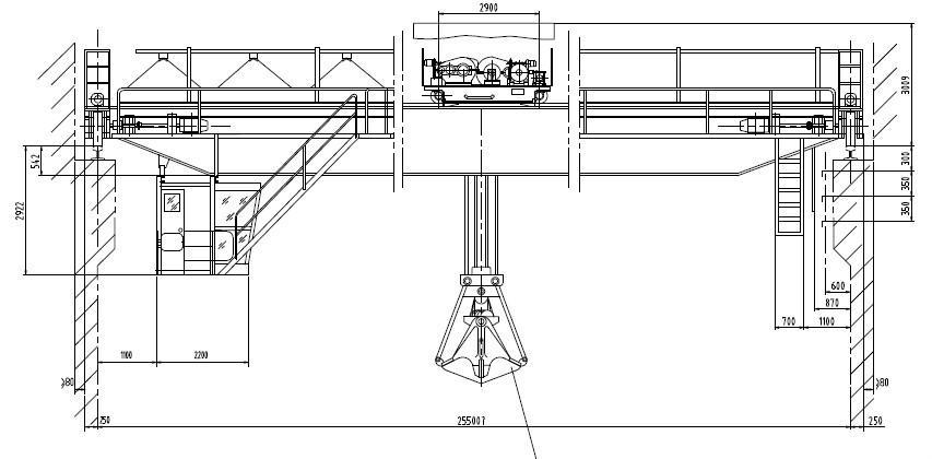 QZ Type Grab Bucket grapple Double Girders or beams Overhead bridge Crane