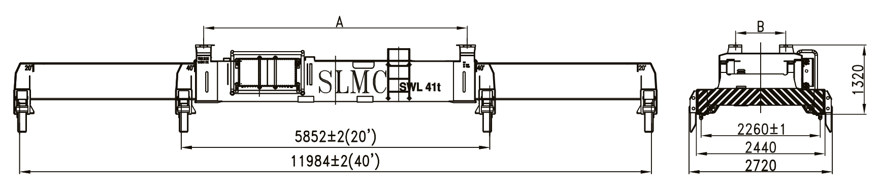 Telescopic container spreader (1)