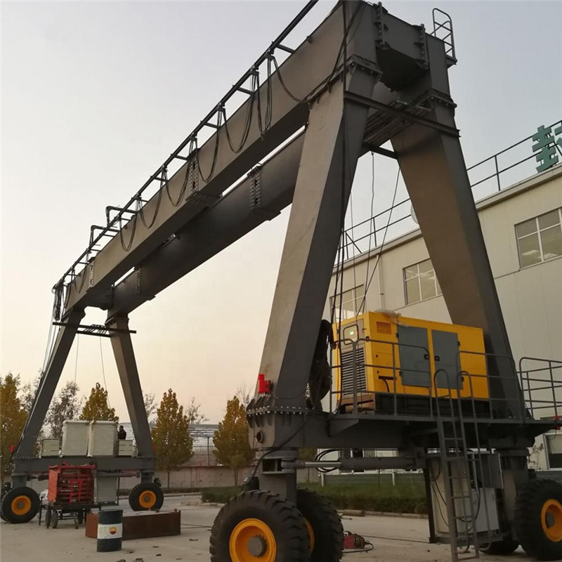 Single beam or double beam Rubber Tyre Gantry crane with Hoist (3)