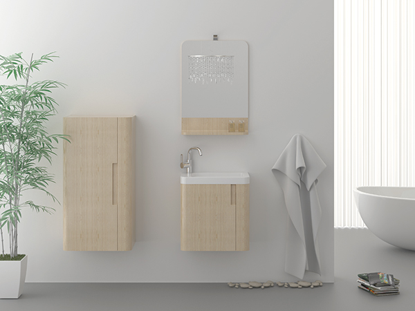 Environmentally Friendly Wall Mounted Washbasin with PlyWood Cabinet <a href='/bathroom-vanity/'>Bathroom Vanity</a> 