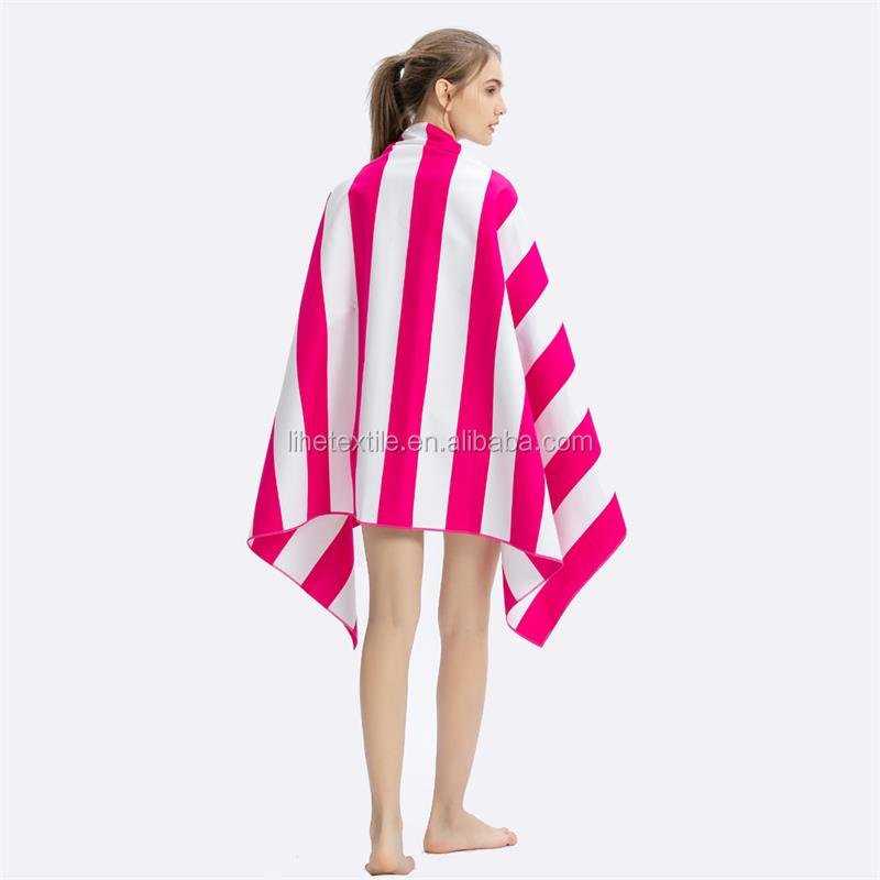 Oversized Personalized Sand Free Stripe absorbent Custom Microfiber beach towel