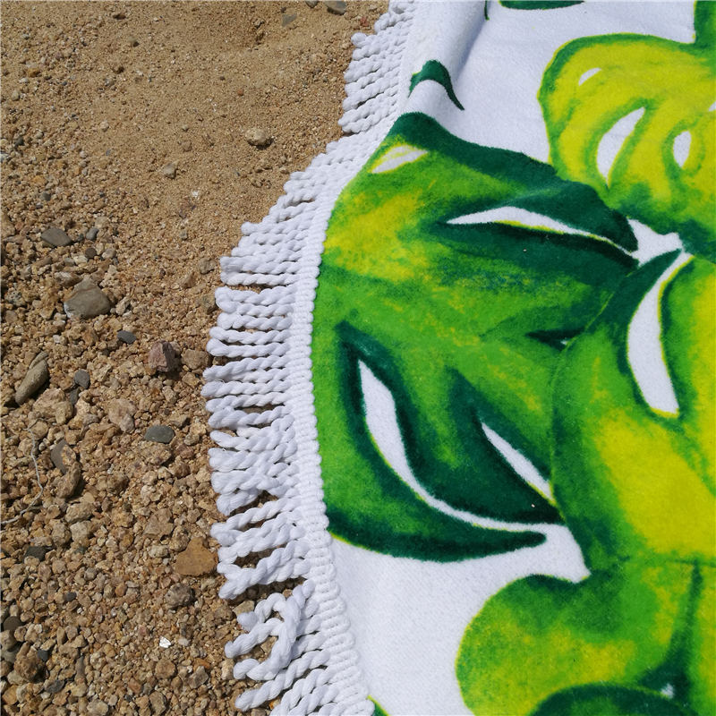 100% cotton round beach towel  (3)