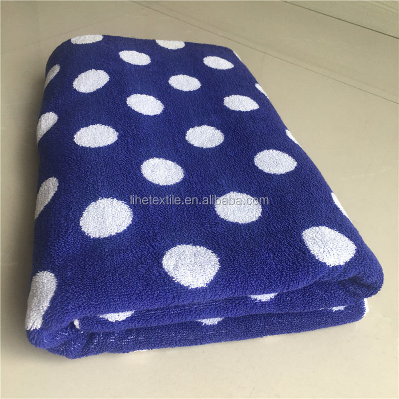 Premium Cotton Fabric Both Terry Sides Custom Design Jacquard Bath Towel Beach Towel