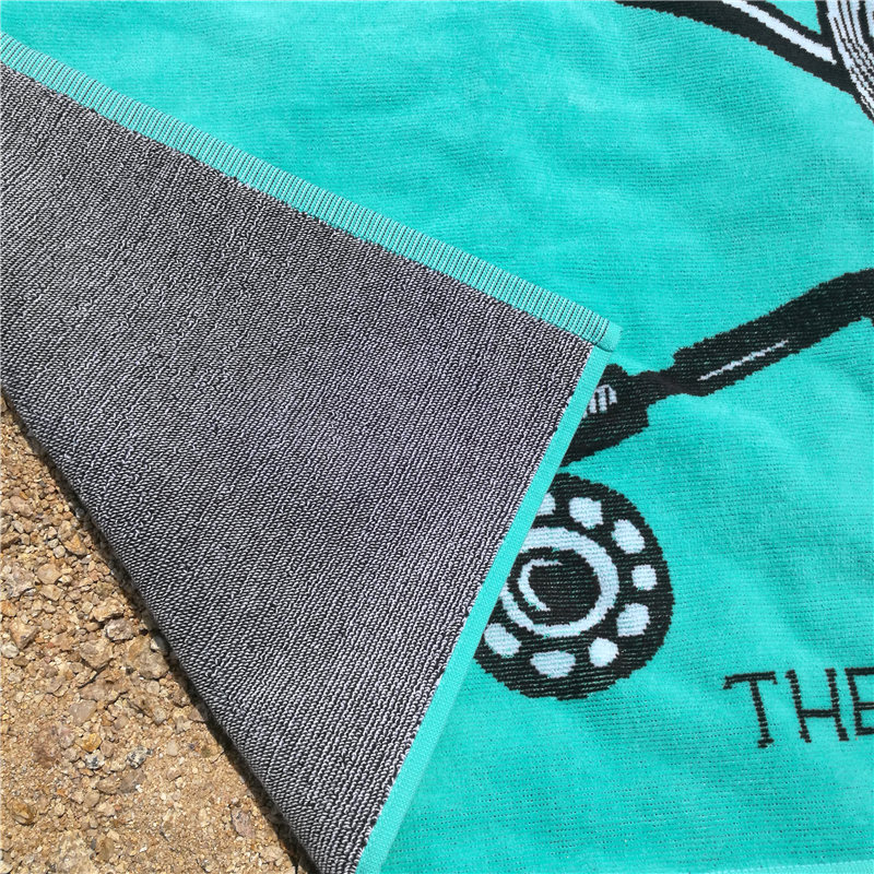 High Quality Cotton Luxury Heavy custom jacquard beach towel (4)