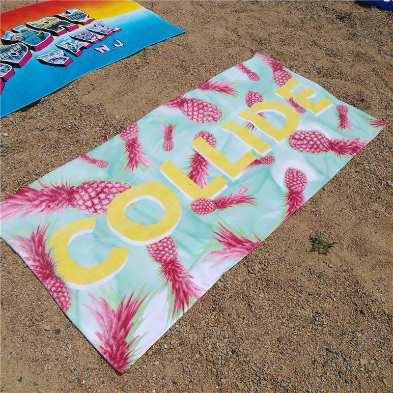 100% cotton reactive printed velour beach towel 