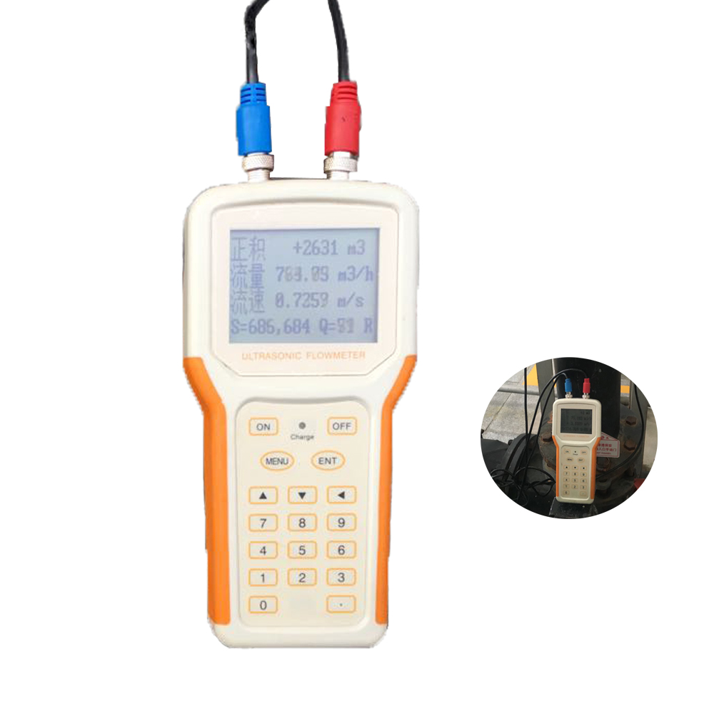 clamp on transit time digital handheld flow meter for water