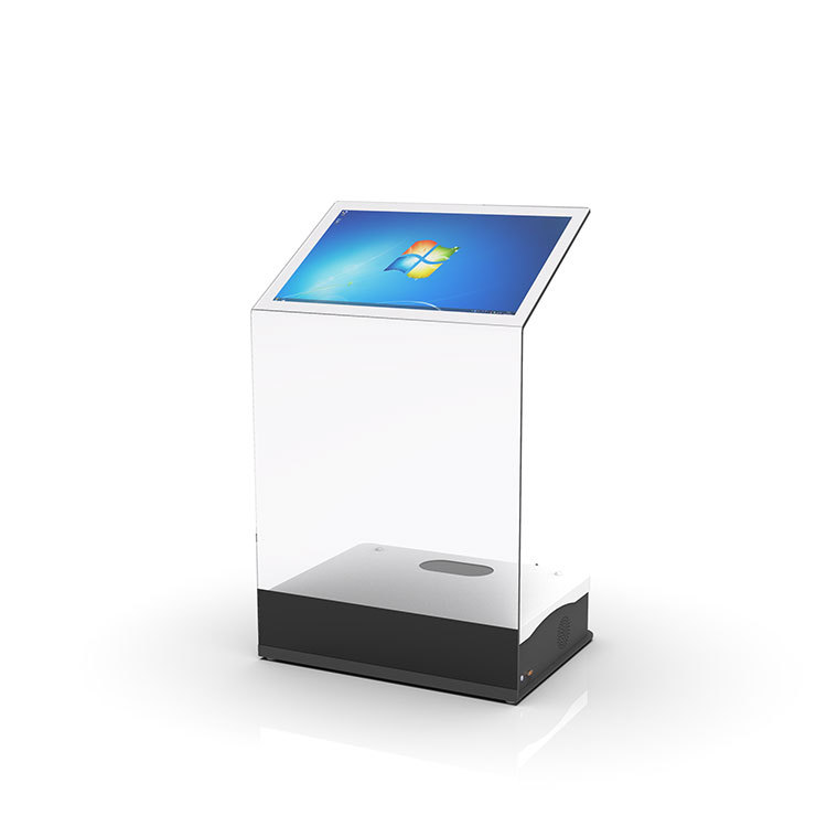 Interactive Holographic Projector Factory: Transparent Podium Touch Foil Kiosk for Exhibition & Information Search