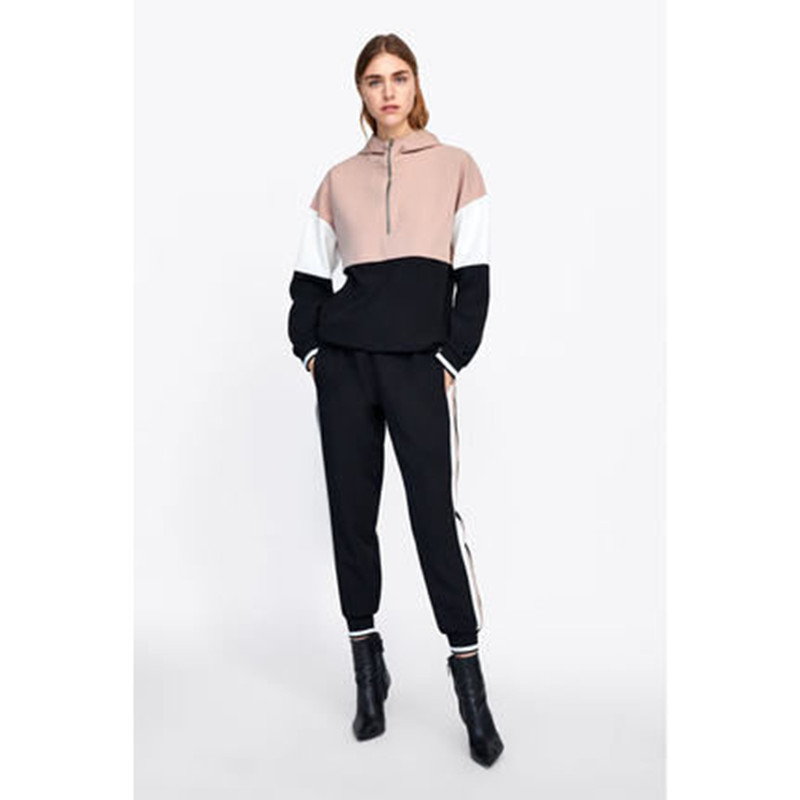 Premium Factory-made Causal Leisure High Neck Zip Women <a href='/hoodie/'>Hoodie</a> - Customizable Sweatpants Pullover