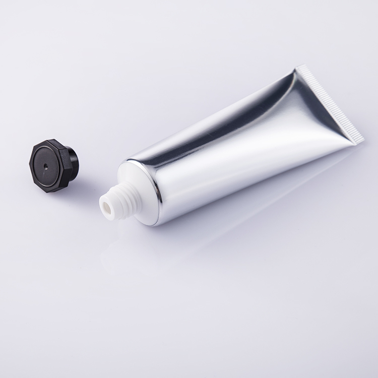 50ml black  octangular cap silver tube (4)